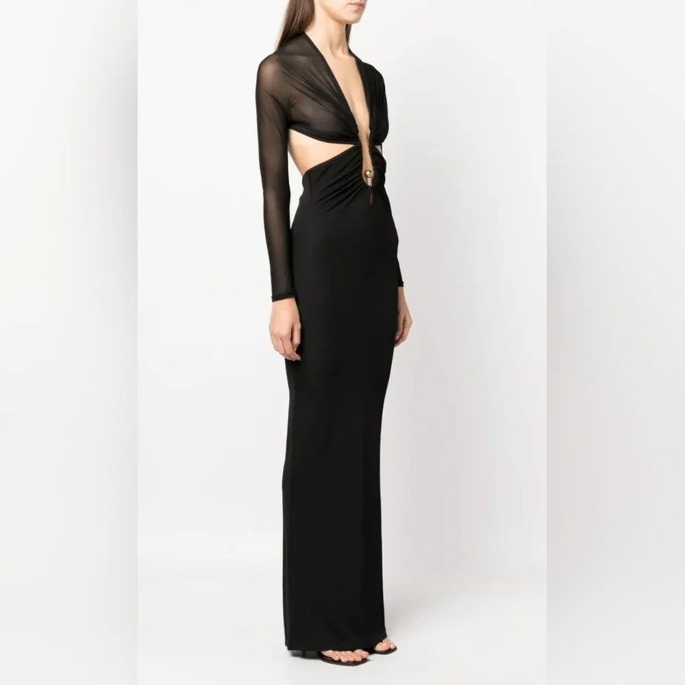 Christopher Esber sheerdetail side slit maxi dress US2/xs/UK6 - Picture 2 of 8